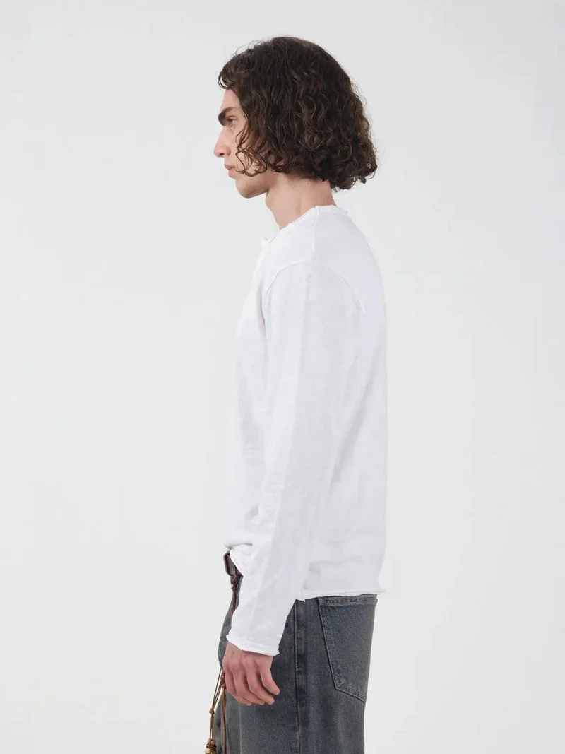 جيستو GIESTO Button Detail Crew Neck Cotton T-Shirt