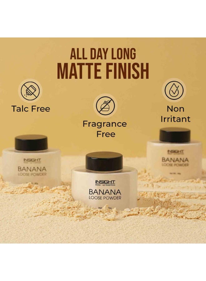 INSIGHT Banana Loose Powder|Long Lasting Coverage|Reduces Shine| Oil-Absorbing Finish| For All Skin Types - 40 g - Image 3