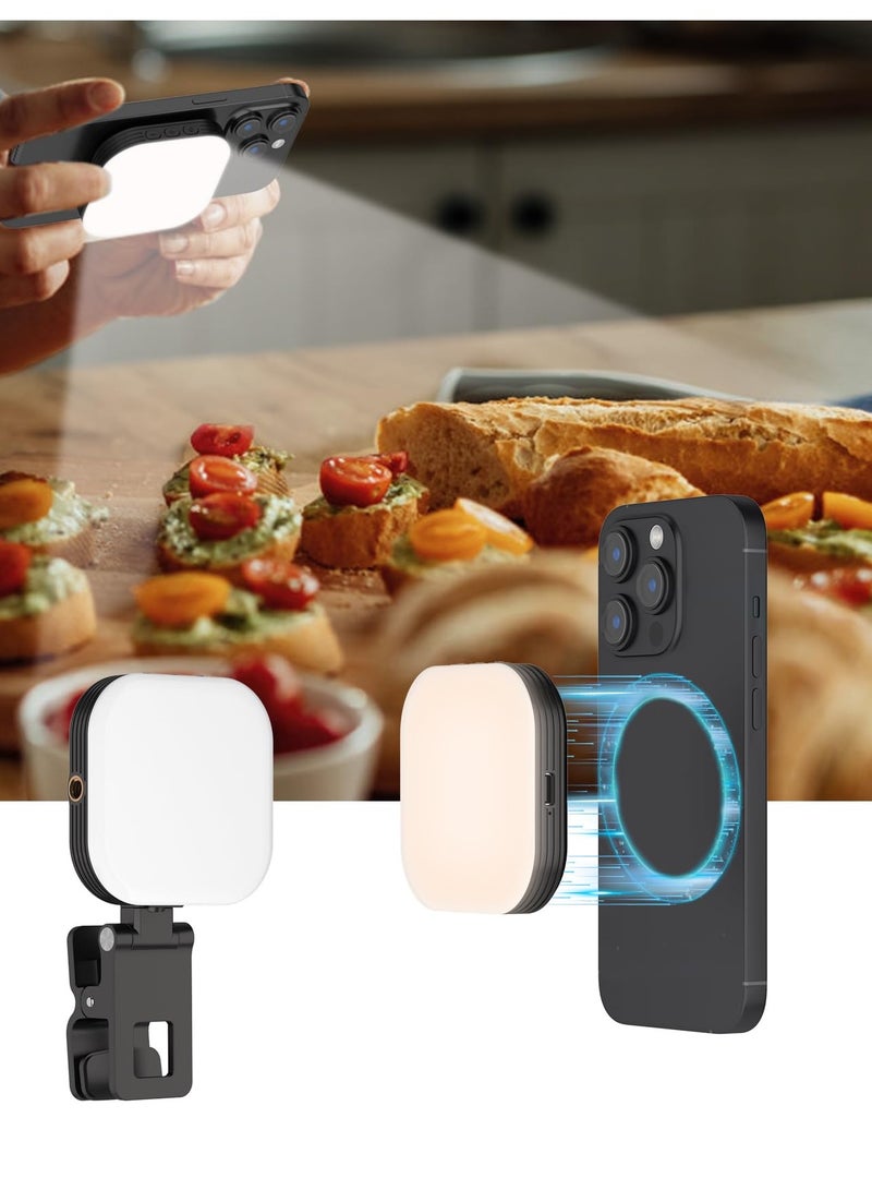 Excefore Selfie Light Magnetic, LED Fill Light Compatible with Magsafe, iPhone Light Rechargeable with Clip, for Selfies/TikTok/Zoom Calls/Video Conference/Travel Photography  - Image 2
