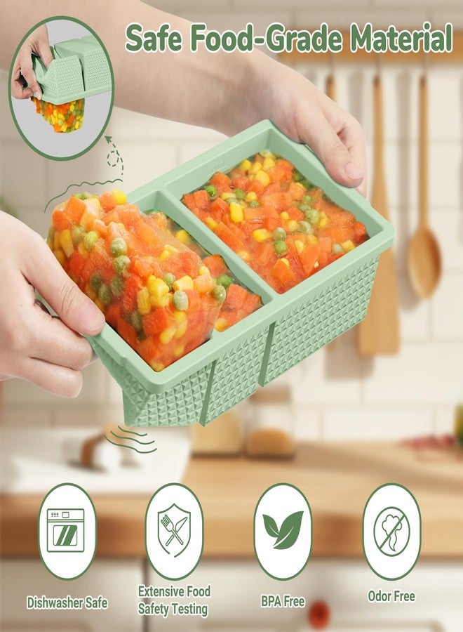 Doasuwish Diamond Pattern Ice Cube Trays 1+2-Piece Set (2 Trays) (green) - Image 3