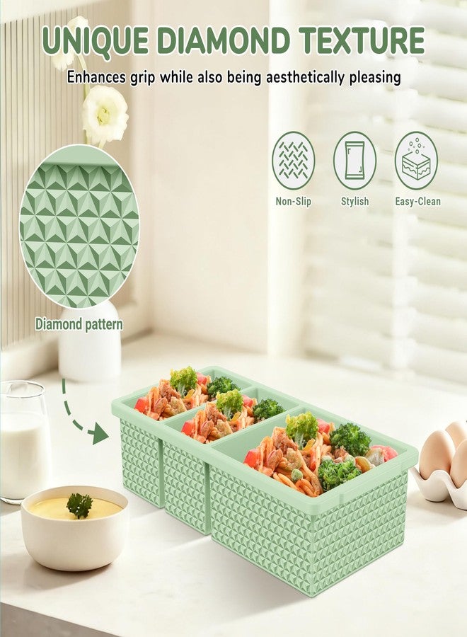 Doasuwish Diamond Pattern Ice Cube Trays 1+2-Piece Set (2 Trays) (green) - Image 4