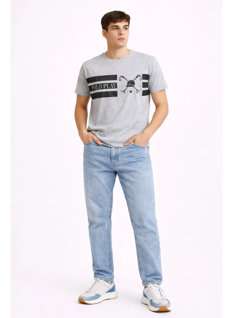 لعب البولو Mens Graphic T-shirt -GREY