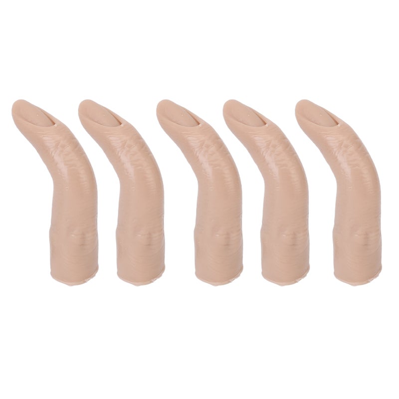 Silicone Practice Fingers for Tattoo DIY Acrylic Nails Practice Flexible Joints Nail Finger Models Dark Skin Color - Image 1