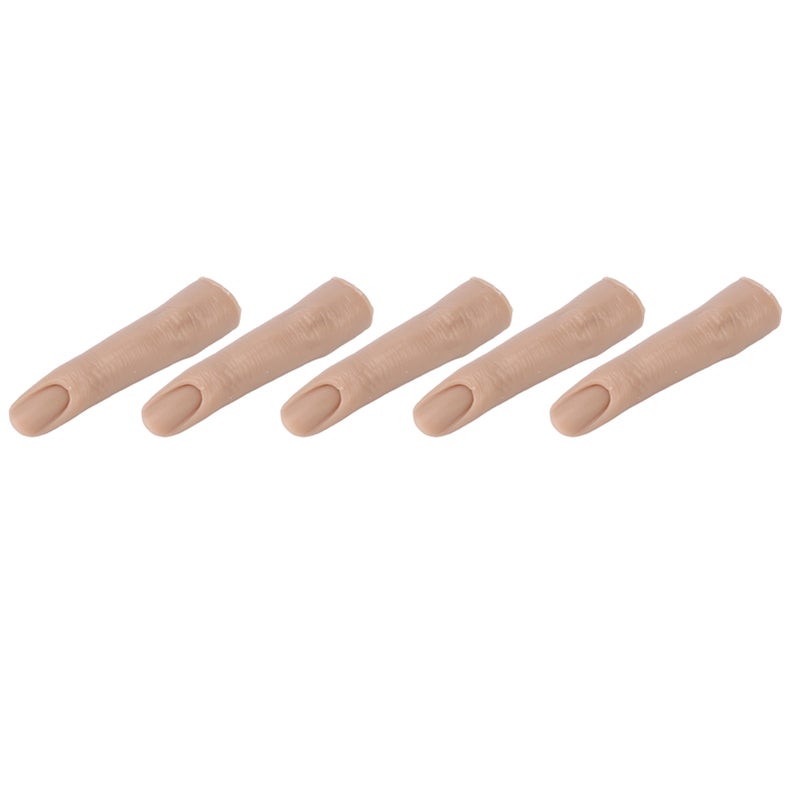 Silicone Practice Fingers for Tattoo DIY Acrylic Nails Practice Flexible Joints Nail Finger Models Dark Skin Color - Image 5