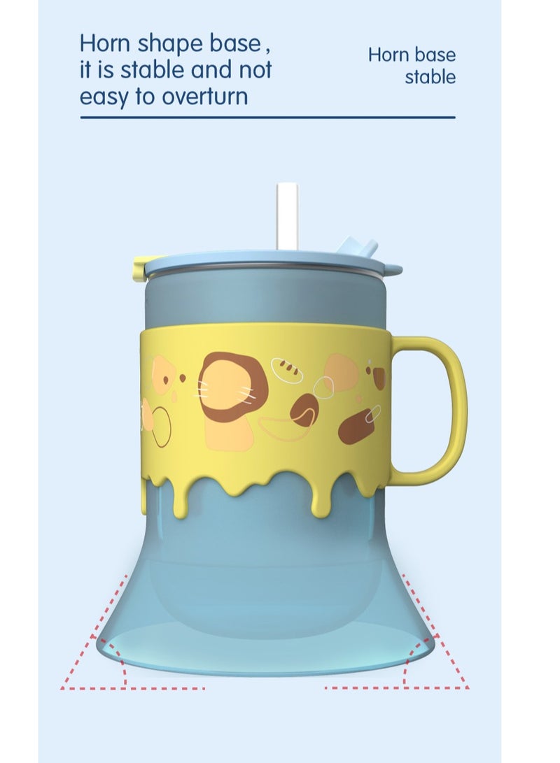 Stainless steel small horn water cup with straw - Image 3