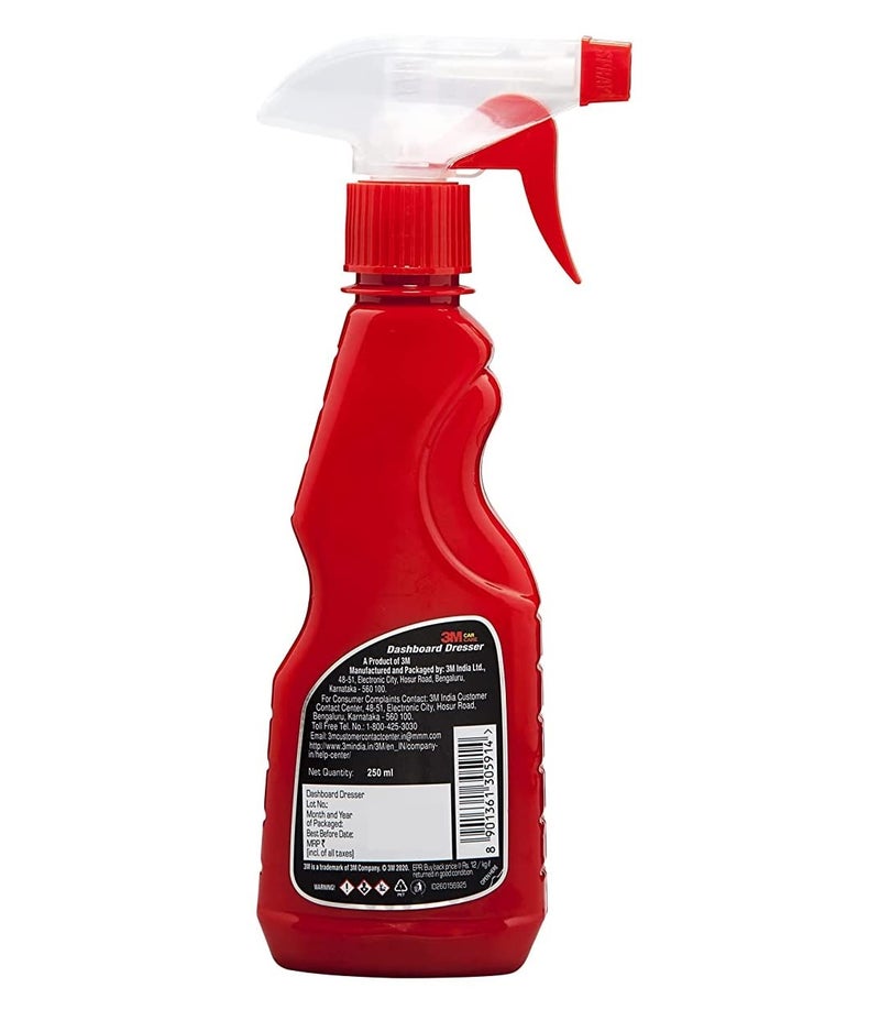 3M Combo of AS Dashboard Dresser (250 ml Spray) and Cloth | Restore Gloss on Dashboard and Other Plastic Parts | Protection from UV Rays & Fading - Image 3