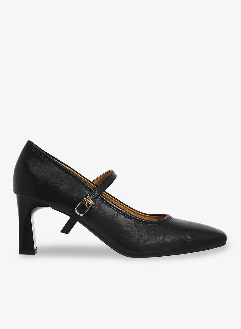 ايلا كعب متوسط بكعب باليه مع حزام - Image 1