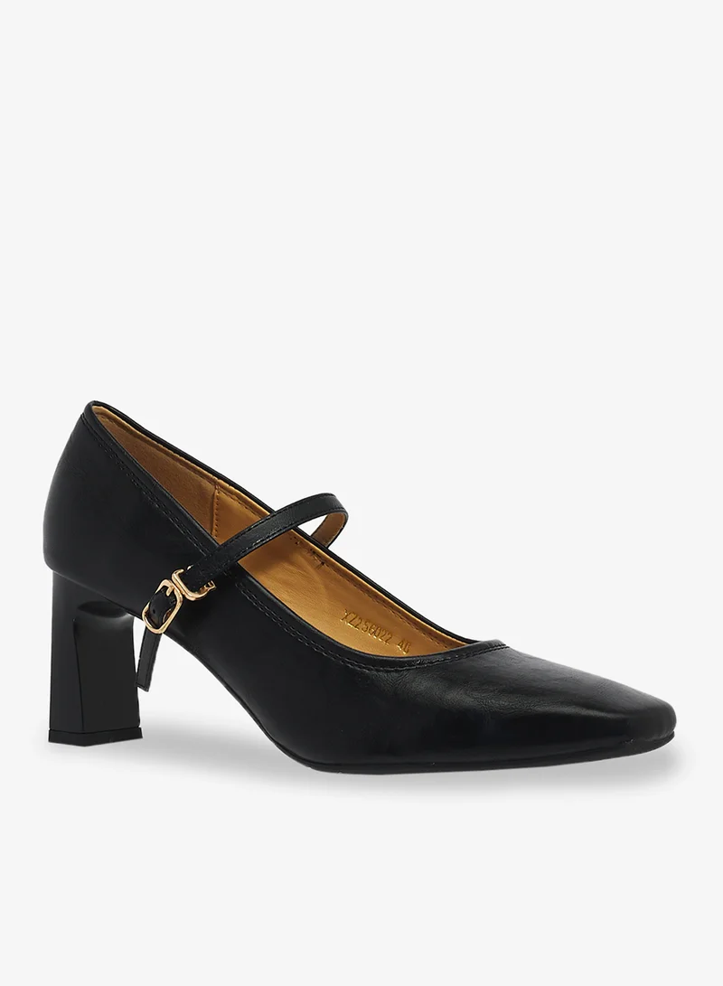 ايلا كعب متوسط بكعب باليه مع حزام