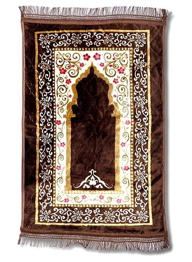 DeloPik Muslim Prayer Mat Rug, Islamic Prayer Mat - Ideal Gift for Ramadan & Special Occasions - Image 1