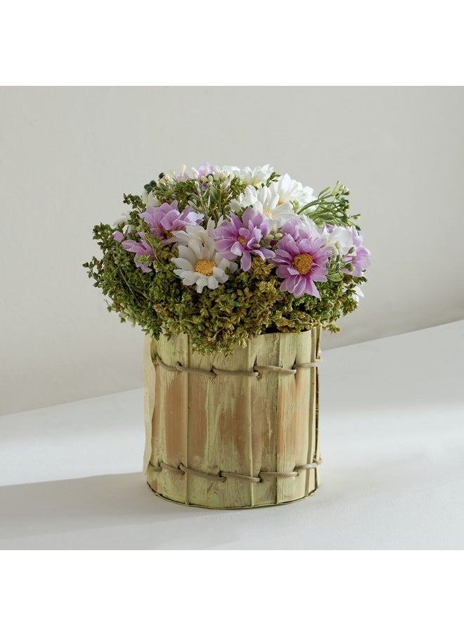 Home Box Caven Daisy Arrangement in Todi Leaf Planter 16 x 16 x 20 cm  - Image 1