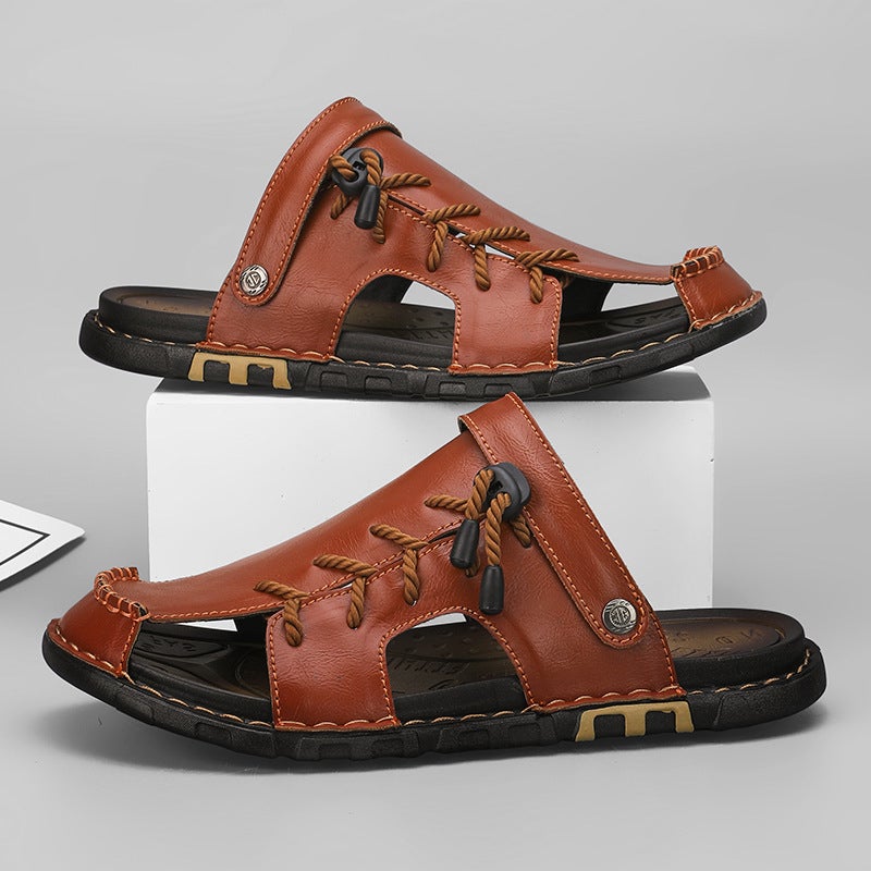 Men'S Summer Closed-Toe Sandals, Non-Slip, Wear-Resistant Beach Shoes, Thick-Soled, Breathable Outdoor Casual Slippers - Image 1
