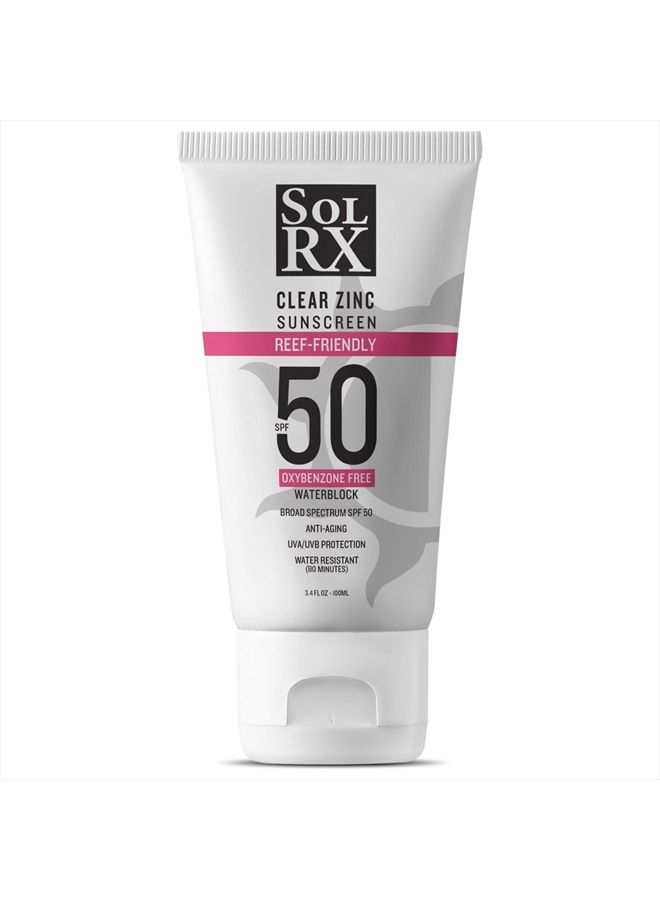 solrx MINERAL+ SPF 50 Sunscreen - Zinc Oxide Sunscreen, Water Resistant Sunscreen, Reef Safe Sunscreen, Broad Spectrum Sunscreen for Face and Body - Image 1