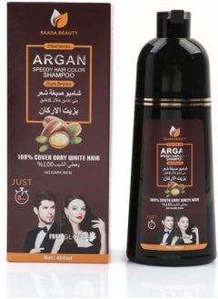 SAADA BEAUTY Argan Speedy Hair Color Shampoo Dark Brown 400 ml 