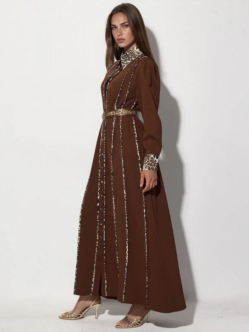 Jennyfer Leopard Print Maxi Shirt Dress - Image 3