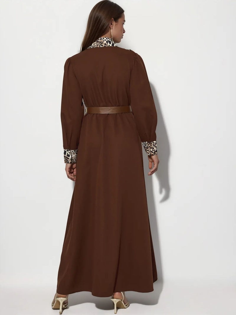 Jennyfer Leopard Print Maxi Shirt Dress - Image 4