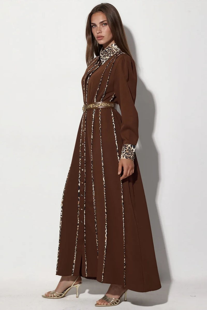 Jennyfer Leopard Print Maxi Shirt Dress - Image 3