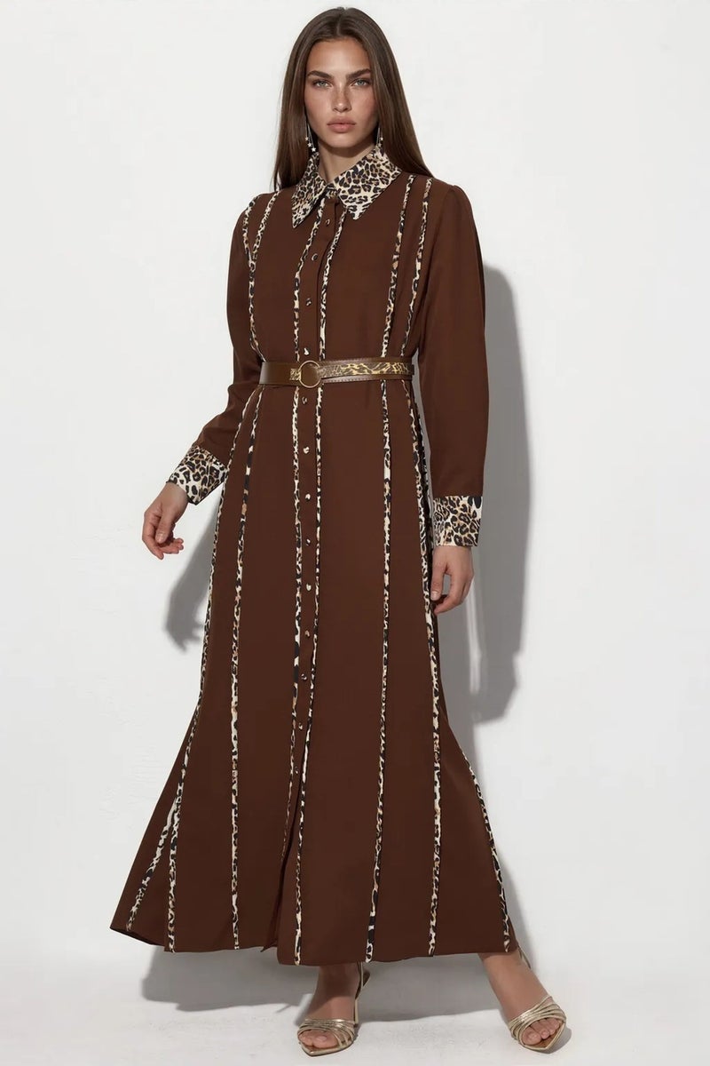 Jennyfer Leopard Print Maxi Shirt Dress - Image 2