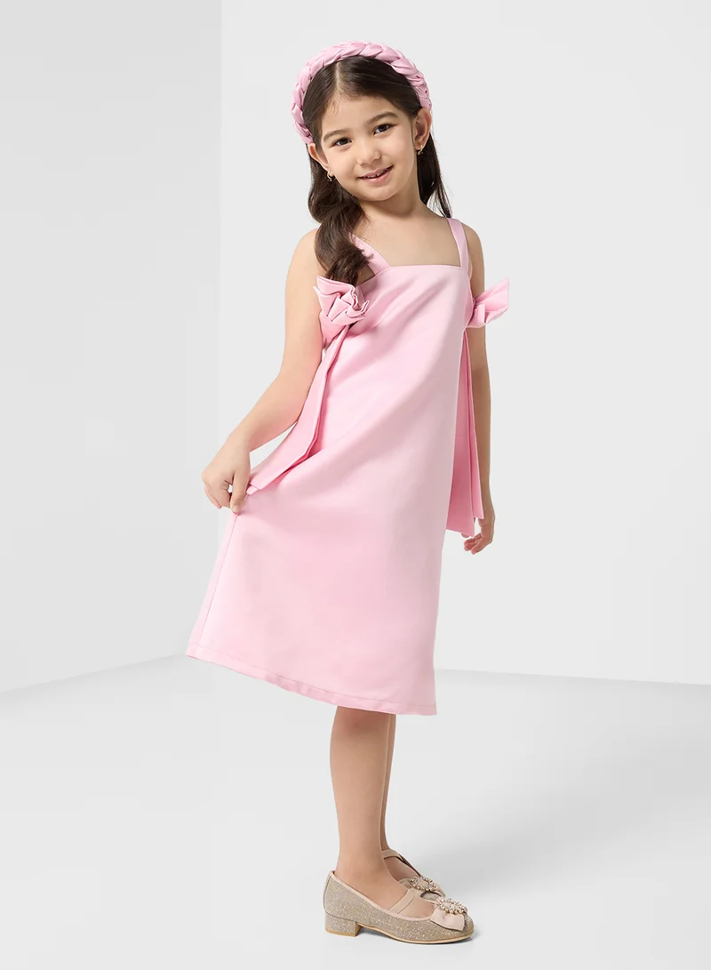 Little Golden Apple Bow Shoulder Dress