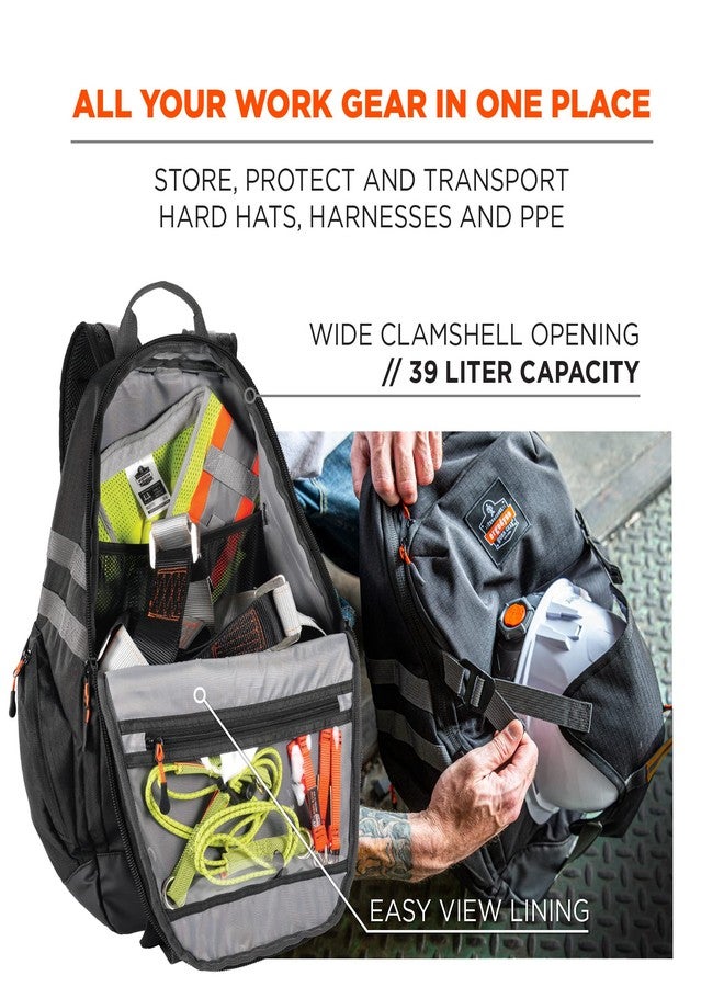 Ergodyne Arsenal 5188 Work Gear Jobsite Backpack with Hard Hat Storage, Padded Shoulder Straps, 39L Capacity,Black, Large - Image 2