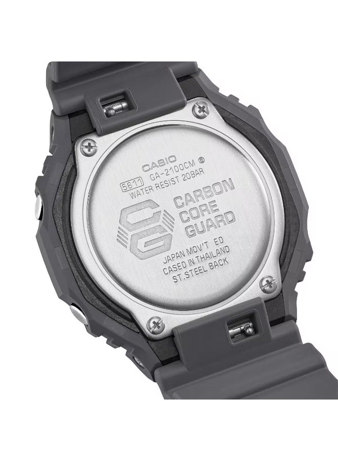 G-SHOCK Analog-Digital Men’s Watch GA-2100CM-8A, 45.4 mm Black Camouflage Carbon Core Guard Case & Bio-Based Resin Strap, Shock-Resistant, LED Light, 200 m WR - Image 5