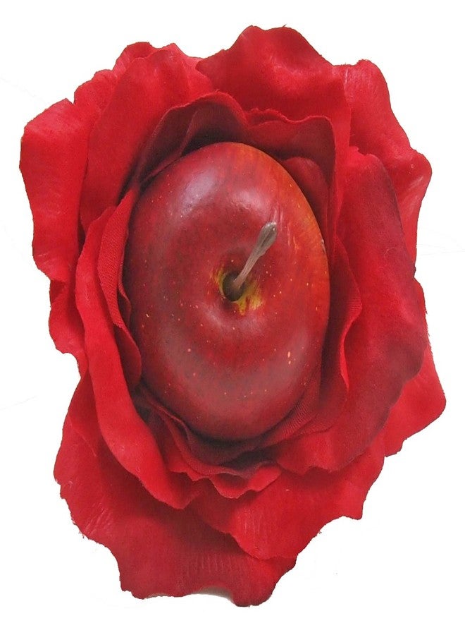JustPaperRoses – Fruit Anniversary Desk Gift – Red Apple – 4th Year JustDeskRoses in Terra Cotta Pot – Handmade 4th Wedding Gift for Him or Her, Artificial Fruit Rose Decoration - Image 2