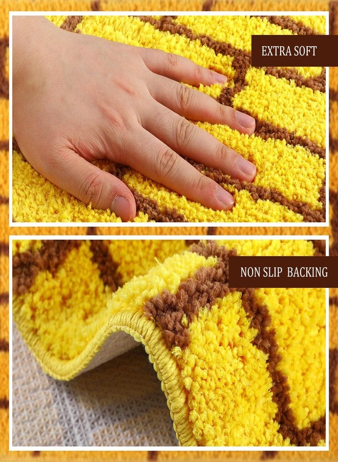 Tinideya 16 x 24 Yellow Brick Bathroom Mat Brick Stone Wall Non Slip Road Rug Cute Aesthetic Carpet Microfiber Absorbent Bath Rug Halloween Wizard Party Decorations for Bathroom Bathtub Shower Bedroom - Image 3