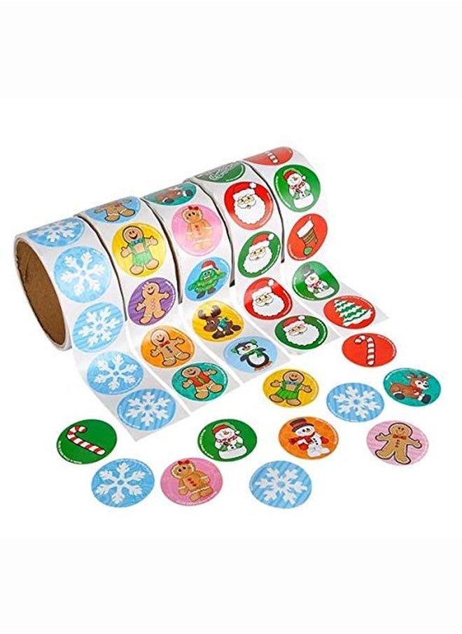 Rhode Island Novelty 500 Pc Holiday Stickers Roll Asst  - Image 1