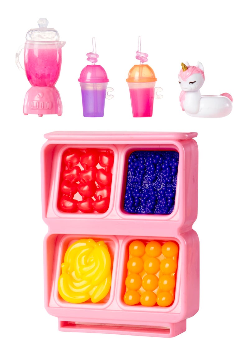 Rainbow High Littles Pool Day Playset + Small Doll (Pink 5.5”), Pool with Rainbow Slide, Accessories, Smoothie Stand, Kids Gift Ages 4+ - Image 3