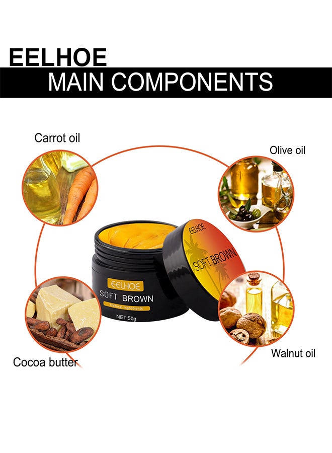 EELHOE Brown Tanning Gel 50G, Intensive Tanning Luxe Gel Cream, Natural Tanning Accelerator Lotion, Soft Brown Tanning Gel For Intensive Outdoor Sun, Dark Tanning Gel Achieve A Natural Tan Skin - Image 3