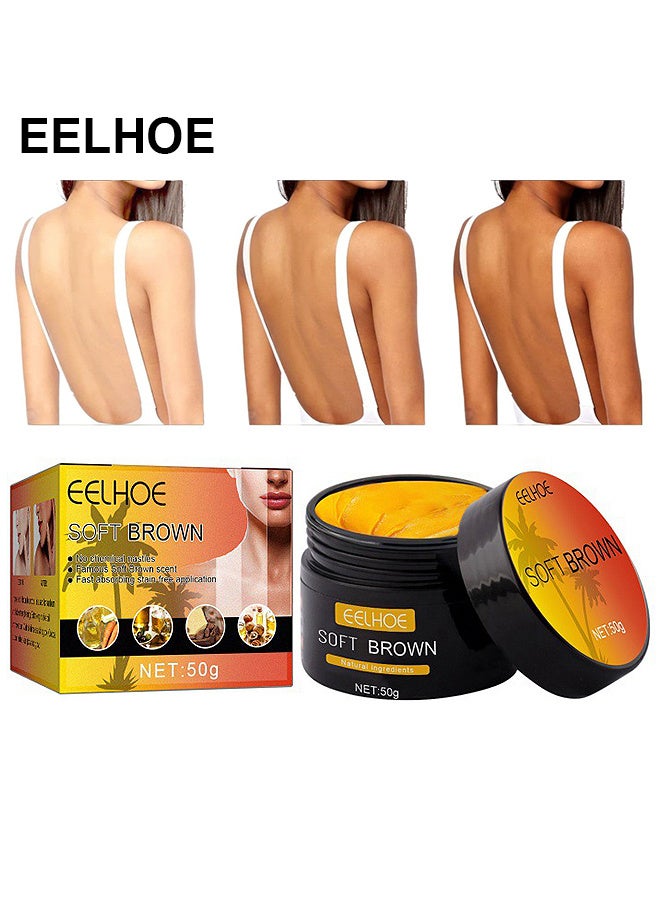 EELHOE Brown Tanning Gel 50G, Intensive Tanning Luxe Gel Cream, Natural Tanning Accelerator Lotion, Soft Brown Tanning Gel For Intensive Outdoor Sun, Dark Tanning Gel Achieve A Natural Tan Skin - Image 1