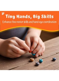 Skillofun Wooden Number & Bead Set | Lacing Activity For Kids | Educational Counting, Sorting & Matching Game| Wooden Toys | Montessori Toys For 3 Year Old | Beads For Kids Activities  - Image 4