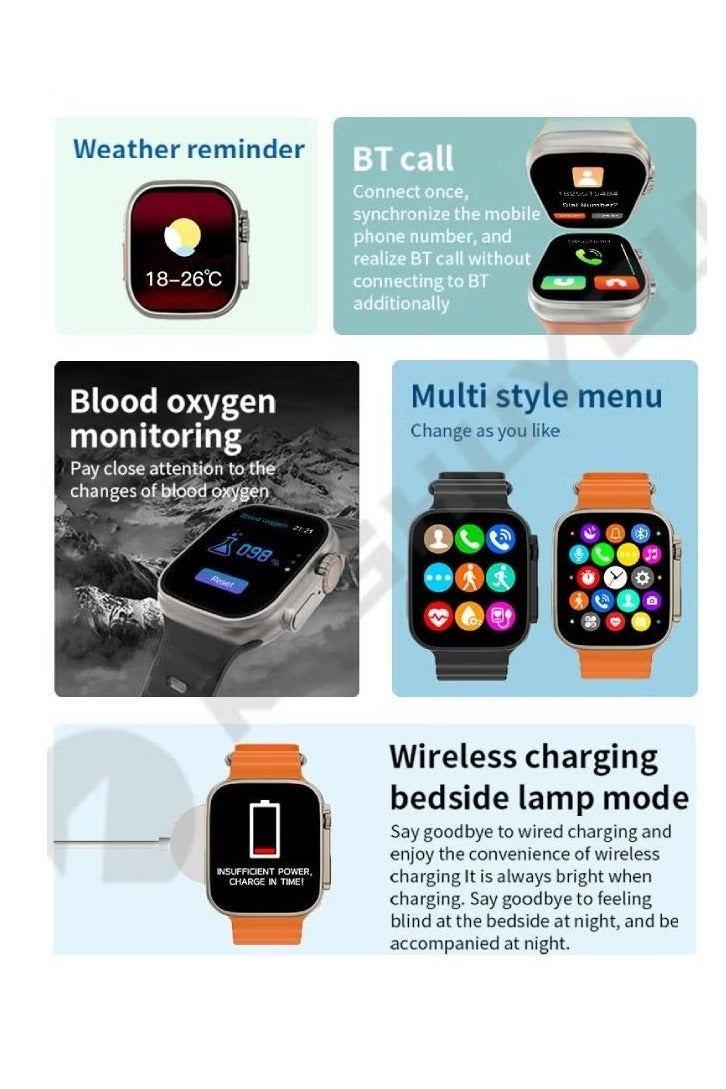 modio Modio 4G Ultra Max Smart Watch, Modio  New Ultra 3 Android (6GB+64GB) 2.2-inch HD 49nm Processor with SIM Card, Full Touch Screen, 3 Bands, Wireless Charging. Latest Version (Black)  - Image 4