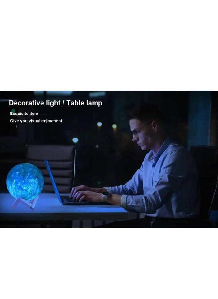 Generic - 3D Moonlight LED Night Light Lamp with Stand and Remote/Touch Control - Image 1
