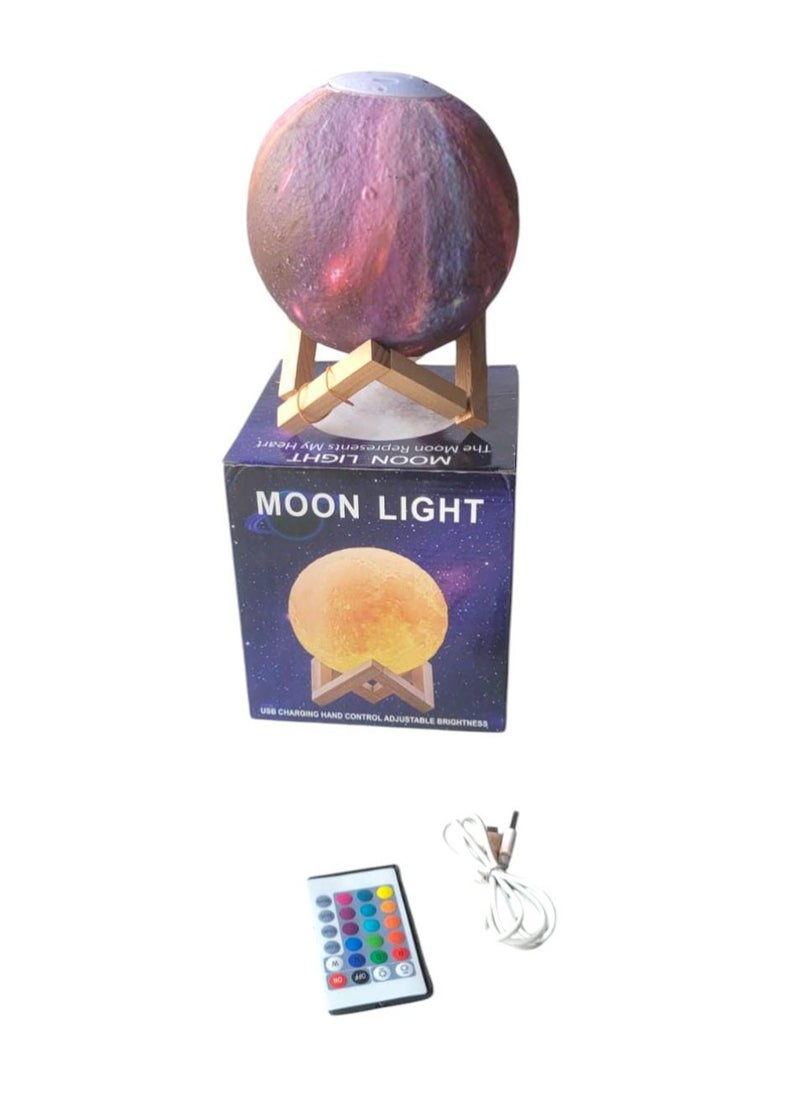 Generic - 3D Moonlight LED Night Light Lamp with Stand and Remote/Touch Control - Image 1