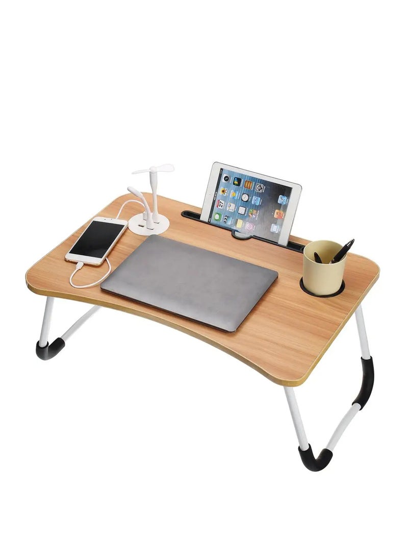 Generic laptop desk Folding Bed Table Laptop Desk with iPad Holder Notebook Study Laptop Stand Desk  - Image 1