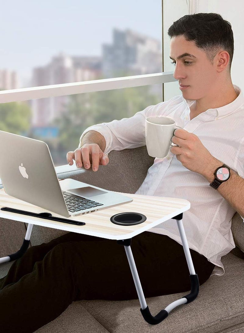 Generic laptop desk Folding Bed Table Laptop Desk with iPad Holder Notebook Study Laptop Stand Desk  - Image 2