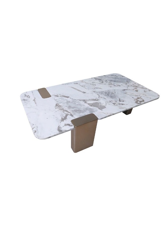 DANUBE HOME Union Coffee Table Multifunctional Living Room Table Space Saving Center Table Modern Design Furniture For Home Living Room -White/Antique Bronze  - Image 4