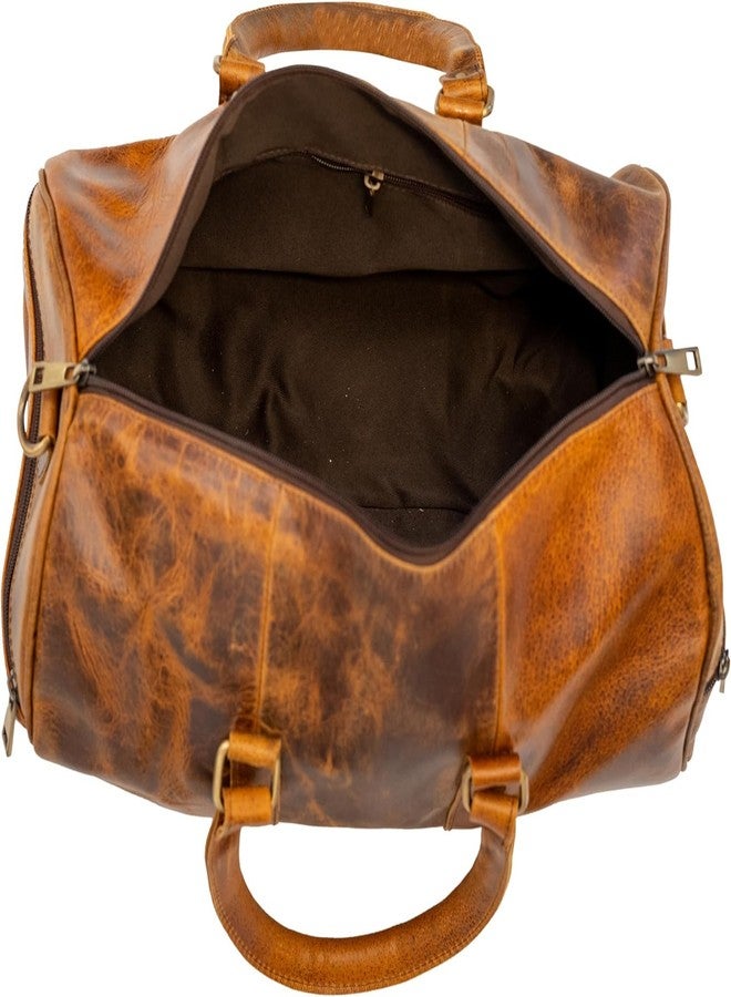 NATURALS EXPORT Premium Brown Duffle Bag: Durable, Stylish Travel and Sports Duffle for Men and Women 14 Inch, Tan Brown, 14 Inch, Travel Duffle Bag With Adjustable Strap - Image 4