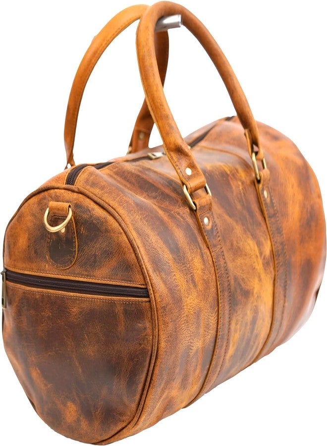 NATURALS EXPORT Premium Brown Duffle Bag: Durable, Stylish Travel and Sports Duffle for Men and Women 14 Inch, Tan Brown, 14 Inch, Travel Duffle Bag With Adjustable Strap - Image 2