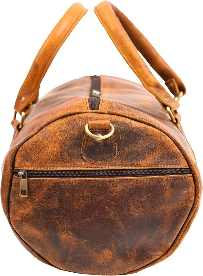 NATURALS EXPORT Premium Brown Duffle Bag: Durable, Stylish Travel and Sports Duffle for Men and Women 14 Inch, Tan Brown, 14 Inch, Travel Duffle Bag With Adjustable Strap - Image 5