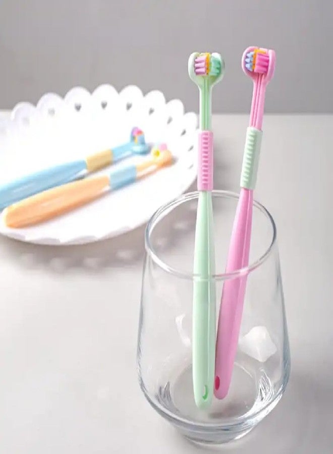 TWINZEN Three-Sided Soft Toothbrush, 3-Headed Brush Deeply and Thoroughly to Clean Teeth & Gums, V Shaped Innovative Sensory and Autistic Oral Care Toothbrush, Suitable for Adults, Toddlers(2Pcs) - Image 4