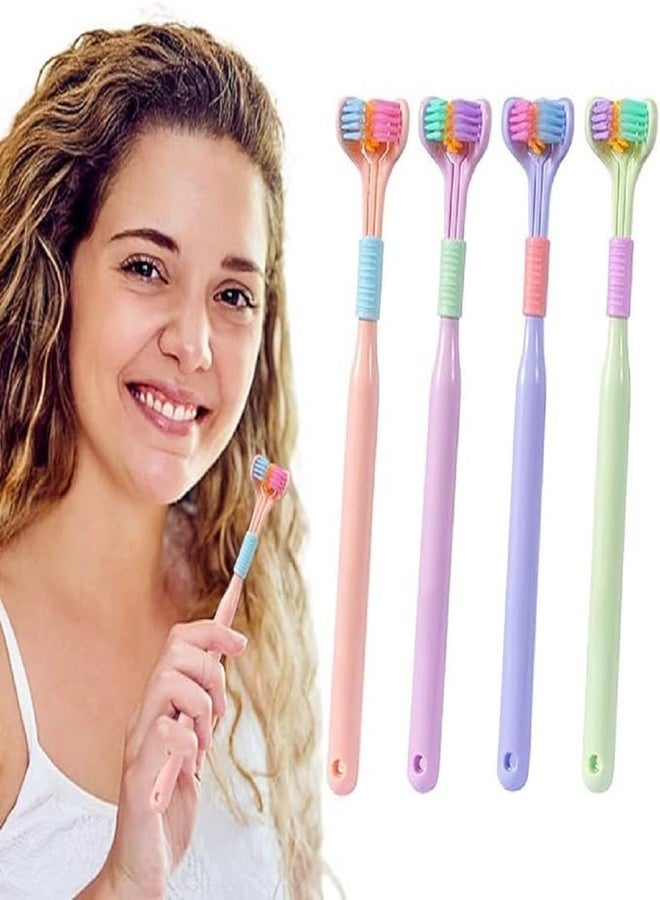 TWINZEN Three-Sided Soft Toothbrush, 3-Headed Brush Deeply and Thoroughly to Clean Teeth & Gums, V Shaped Innovative Sensory and Autistic Oral Care Toothbrush, Suitable for Adults, Toddlers(2Pcs) - Image 1