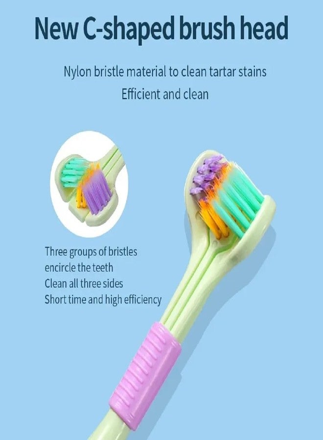 TWINZEN Three-Sided Soft Toothbrush, 3-Headed Brush Deeply and Thoroughly to Clean Teeth & Gums, V Shaped Innovative Sensory and Autistic Oral Care Toothbrush, Suitable for Adults, Toddlers(2Pcs) - Image 2