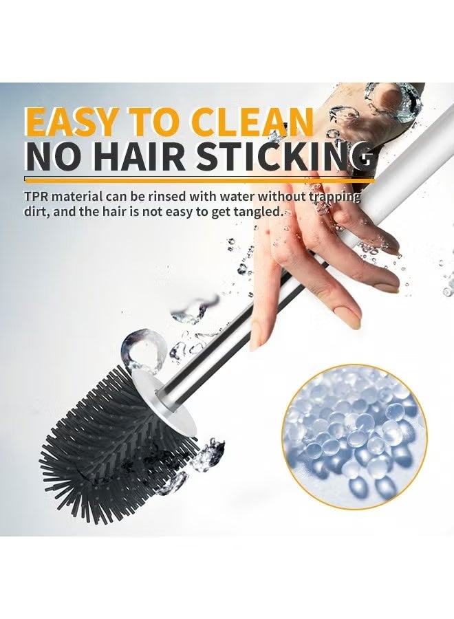 أنمي 1 حزمة فرشاة المرحاض ومجموعة حامل ، سيليكون فرشاة تنظيف المرحاض - Image 4