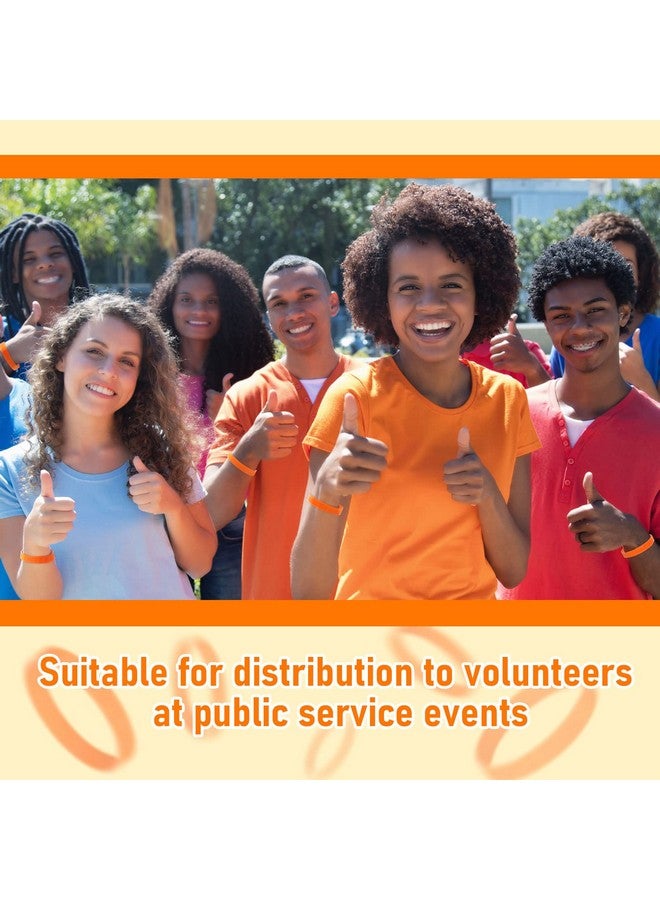 Junkin 100 Pcs Orange Ribbon Awareness Bracelets Leukemia Awareness Bracelet Kidney Cancer Adhd Lymphoma Cerebral Awareness Silicone Wristband For Public Activity Supplies - Image 3