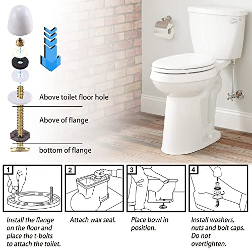 MENNTY Toilet Flange with Wax Ring for Toilets Replacement Kit Includes Bolts PVC Toilet Flange Repair Kit for 3" or 4" Pipes, Fit Toilet Install & Repair - Image 4