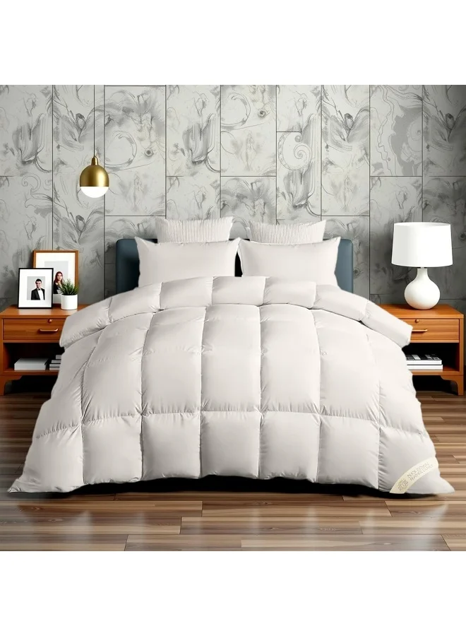 Hotel Linen Klub Hotel Linen Klub Luxury Duck Down Feather Duvet – Crafted with 100% Cotton Down Alternative Fabric and Natural Duck Down Fill for Superior Comfort, Warmth, and Breathability- Super King (240 x 260cm)
