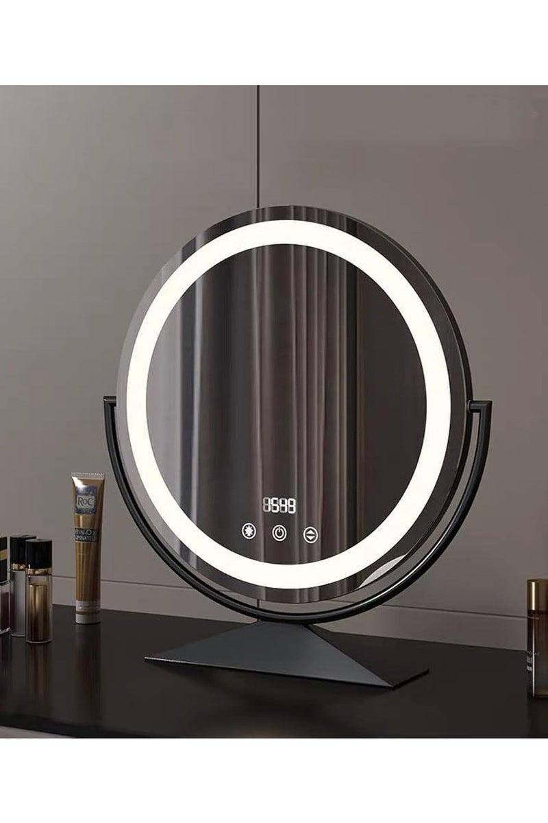 Round Lighted Vanity Mirror with Touch Sensor  3 Lighting Modes & Adjustable Brightness - Image 1