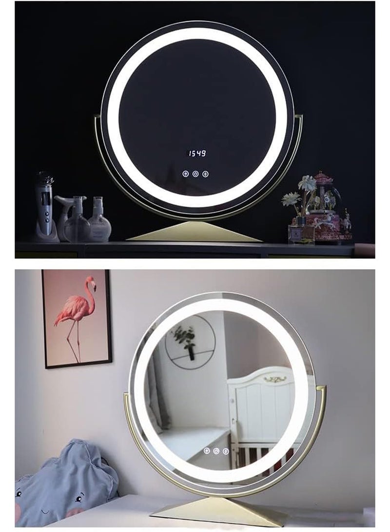 Round Lighted Vanity Mirror with Touch Sensor  3 Lighting Modes & Adjustable Brightness - Image 2