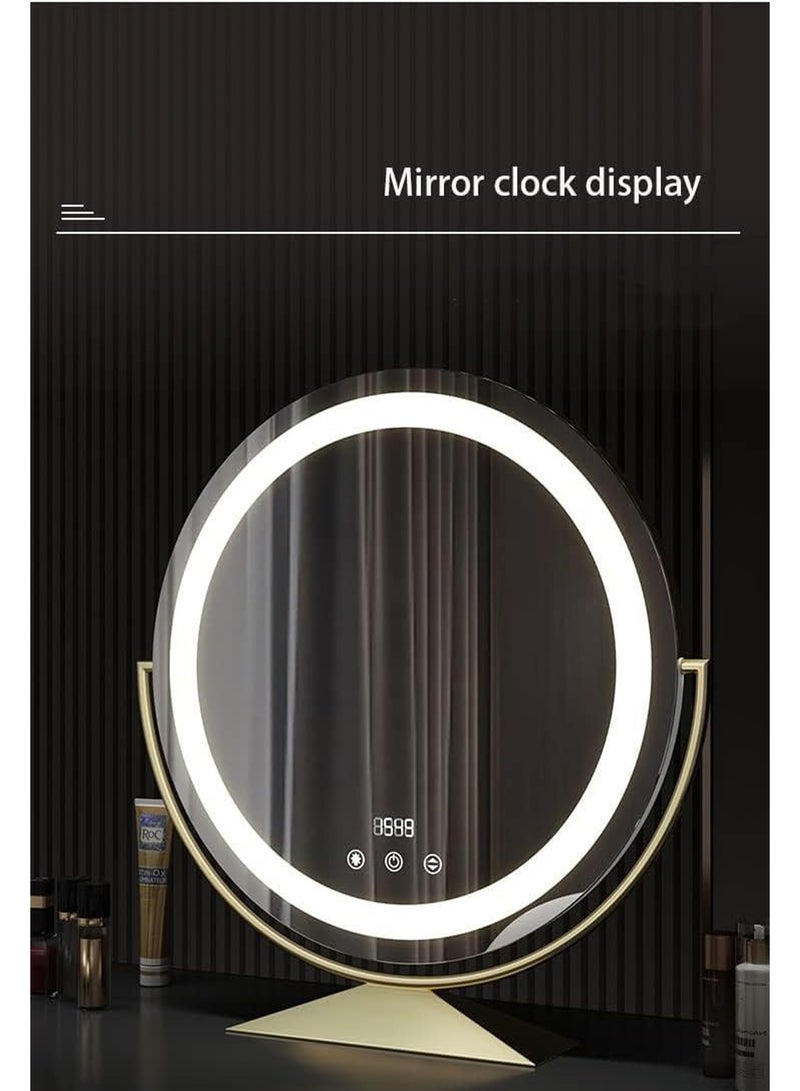 Round Lighted Vanity Mirror with Touch Sensor  3 Lighting Modes & Adjustable Brightness - Image 3